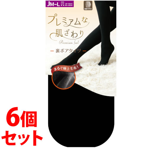 《セット販売》 関東ナイロン PTB100J 160デニール ボアタイツ JM-L ブラック (1足)×6個セット タイツ