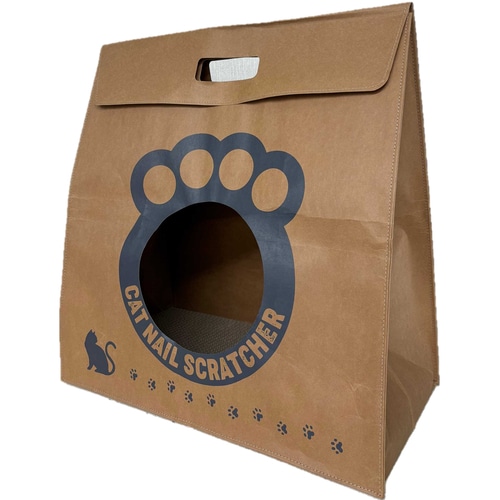 ペットアイ 紙袋風つめとぎ 肉球 (1個) 爪とぎ つめみがき 猫用