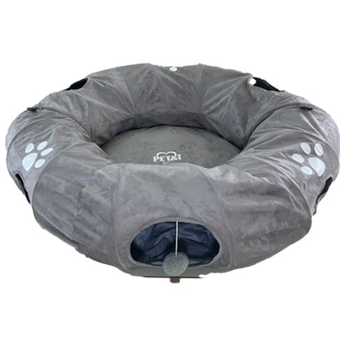 ペットアイ まるでドーナツトンネルベッド グレー (1個) 犬猫用 寝具 ベッド ペット用品