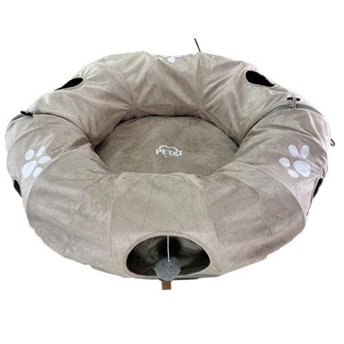 ペットアイ まるでドーナツトンネルベッド ベージュ (1個) 犬猫用 寝具 ベッド ペット用品