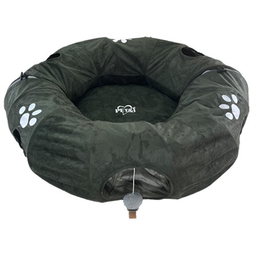 ペットアイ まるでドーナツトンネルベッド カーキ (1個) 犬猫用 寝具 ベッド ペット用品