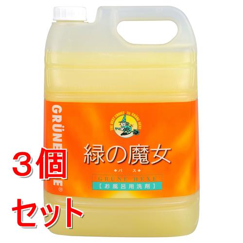 《セット販売》 ミマスクリ－ン   緑の魔女 バス 業務用サイズ (5L)×3個セット 植物系界面活性剤使用 湯アカ 石けんカス 中性タイプ お風呂用洗剤