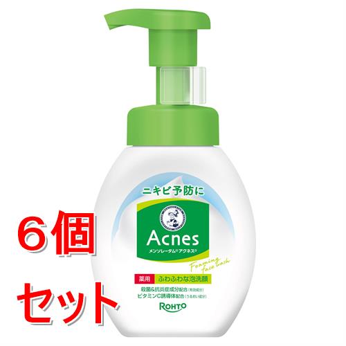 《セット販売》 ロート製薬 メンソレータム アクネス 薬用ふわふわな泡洗顔 (160mL)×6個セット 洗顔料 ニキビ 本体【医薬部外品】