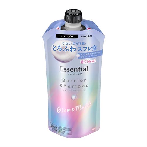 花王 エッセンシャル　プレミアム　うるおいバリアシャンプー　グロウ＆モイスト　つめかえ用　３４０ｍＬ　ダメージ　髪　頭皮