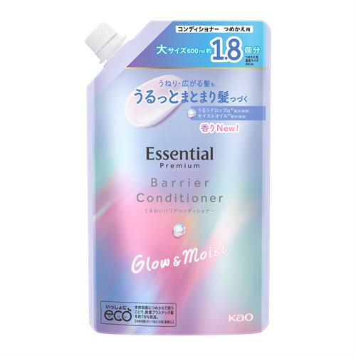 花王 エッセンシャル　プレミアム　うるおいバリアコンディショナー　グロウ＆モイスト　つめかえ用　６００ｍＬ　ダメージ　髪　頭皮