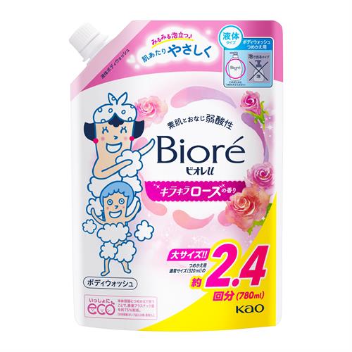 花王 ビオレU キラキラローズの香り つめかえ用 780ml ボディケア 全身洗浄料 biore 石鹸 風呂 体