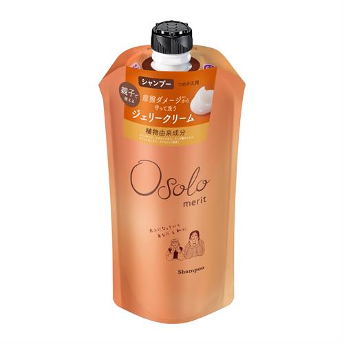 花王 メリットオソロ　シャンプー　詰め替え　(３４０ｍＬ) ガーデニア＆サボンの香り 子供 家族 風呂 髪 頭皮