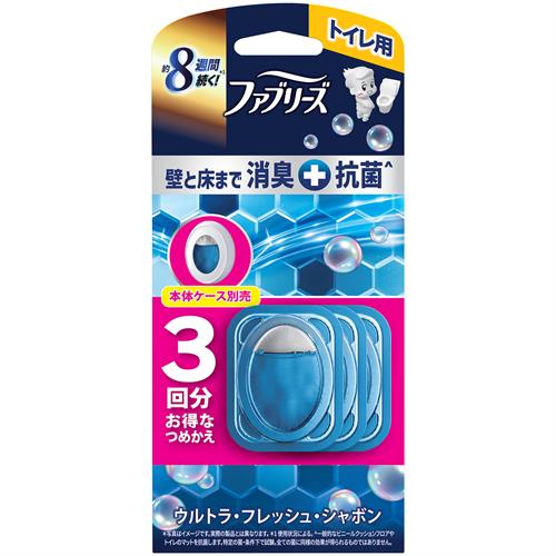 P&G ファブリーズトイレ用消臭剤プレミアムシリーズ+抗菌ウルトラフレッシュシャボン　つめかえ　3個パック