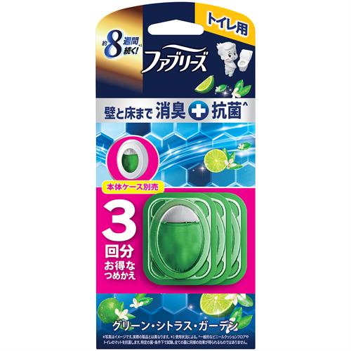P&G ファブリーズトイレ用消臭剤プレミアムシリーズ+抗菌グリーンシトラスガーデン　つめかえ　3個パック