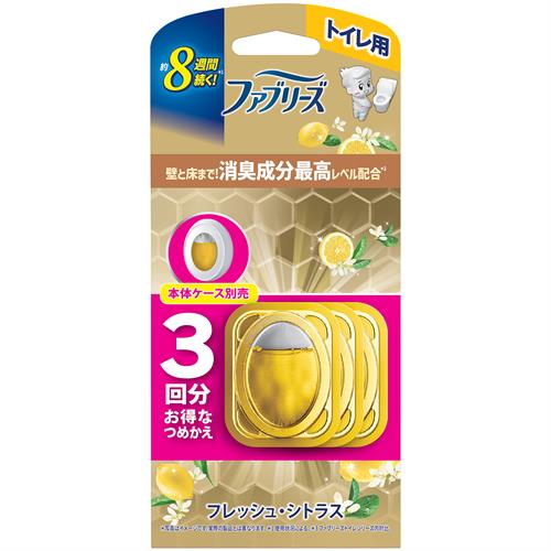 P&G ファブリーズトイレ用消臭剤プレミアムS　消臭成分最高レベル　フレッシュシトラス　つめかえ　3個パック