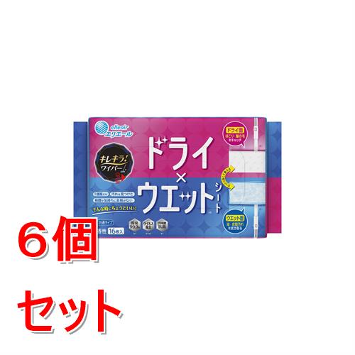 《セット販売》 大王製紙 キレキラ! ワイパードライ×ウェットシート 16枚×6個セット 掃除