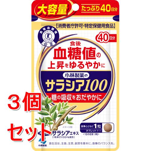 《セット販売》 小林製薬 小林サラシア100 (40日分)×3個セット大容量※軽減税率対象商品