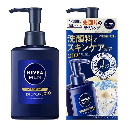 花王 ニベアメン アクティブエイジ ワンステップケア 本体 150ml スキンケア 洗顔料 微香性 化粧水 エイジング