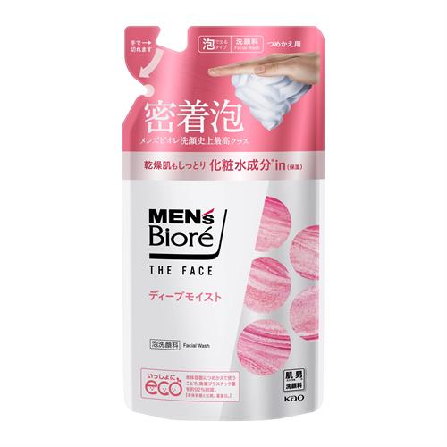 花王 メンズビオレ ザフェイス ディープモイスト つめかえ用 170mL 洗顔料 ムスクの香り 男 顔