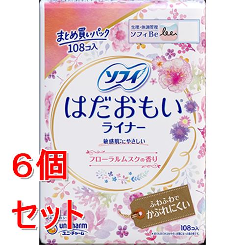 《セット販売》 ユニ・チャーム ソフィはだおもいライナーフローラルムスク108枚×6個セット