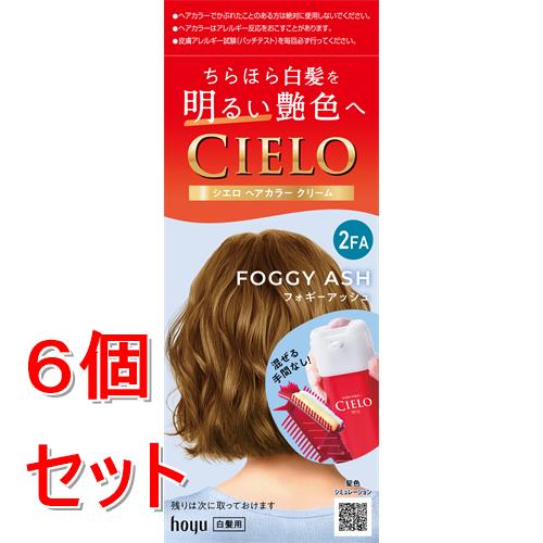 《セット販売》 ホーユー シエロ ヘアカラー EX クリーム 2FA フォギーアッシュ(40g+40g)×6個セット 白髪染め【医薬部外品】