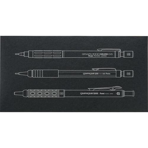 ぺんてる シャープペンシル 製図用シャープ60周年 限定 グラフ1000/グラフギア1000/グラフギア500 3本セット 歴史年表付き 0.5mm ブラック ギフトボックス入り PGANAST