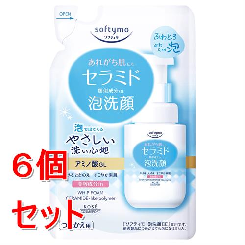 《セット販売》  ソフティモ　泡洗顔(セラミド)　つめかえ　130mL×6個セット マスクによる摩擦 肌にやさしい ヒト型セラミド
