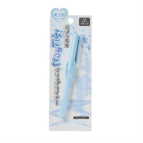 ミニュム　ぷにゅグリップライナー　02　シアーブラック　アイライナー 高発色 ウォータープルーフ処方