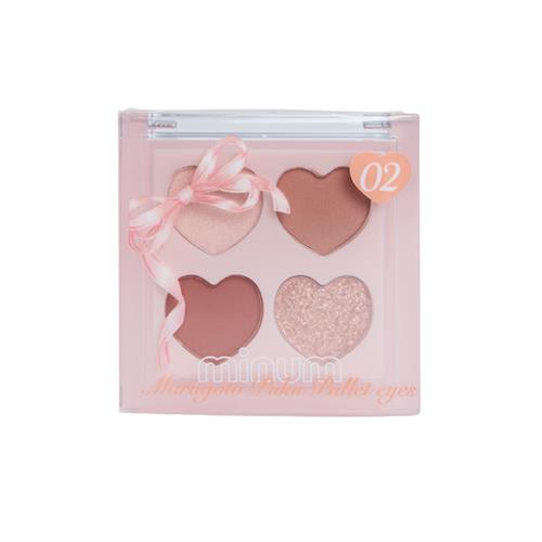 ミニュム　まるごとぷくパレットアイズ　02　あんずジャム　アイシャドウ ラメ アイパレット 齊藤なぎさ