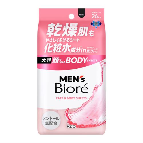 花王 メンズビオレ　顔もふけるボディシート　肌ケアタイプ　(26枚)　マイルドフローラル