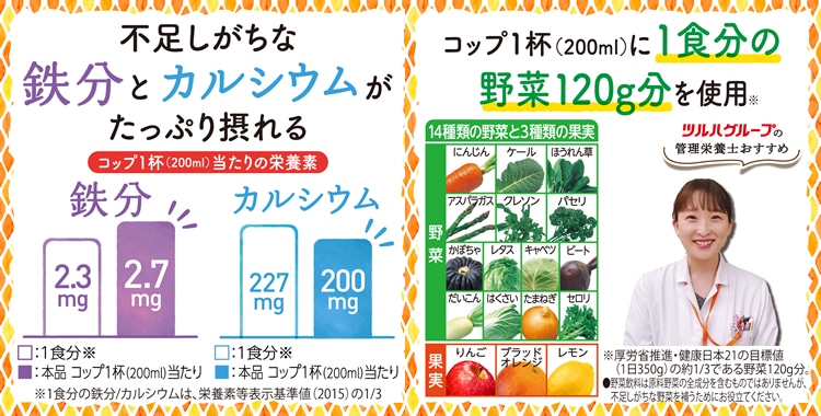 不足しがちな鉄分とカルシウムがたっぷり摂れる