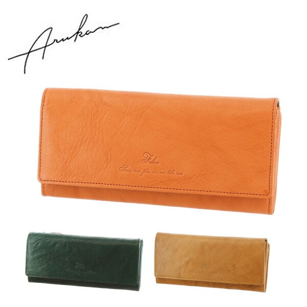 アルカン ARUKAN タントフェリーチェ L字ファスナー付札入れ 長財布 1017634 (1015636) 1.オレンジ 34x82