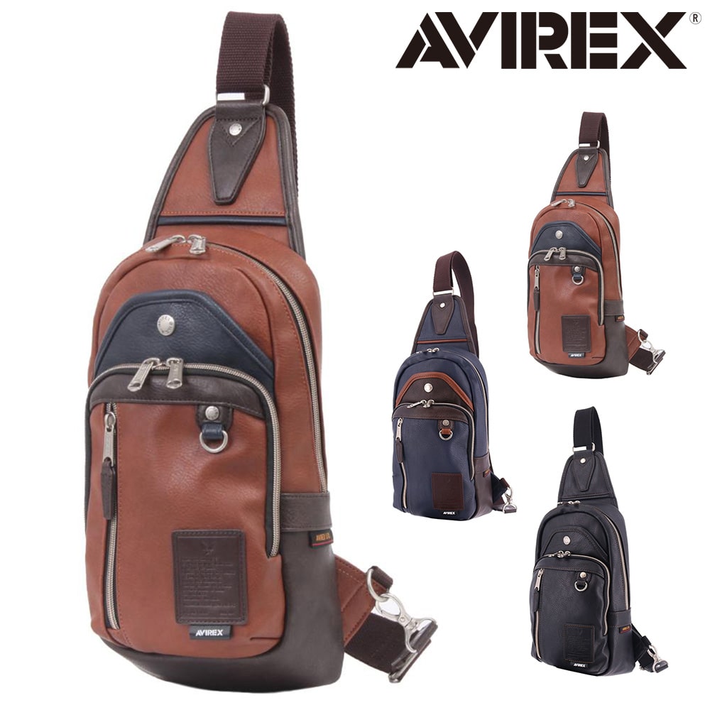 アヴィレックス AVIREX ワンショルダーバッグ STUART スチュアート ax5001 3.キャメル -45x73