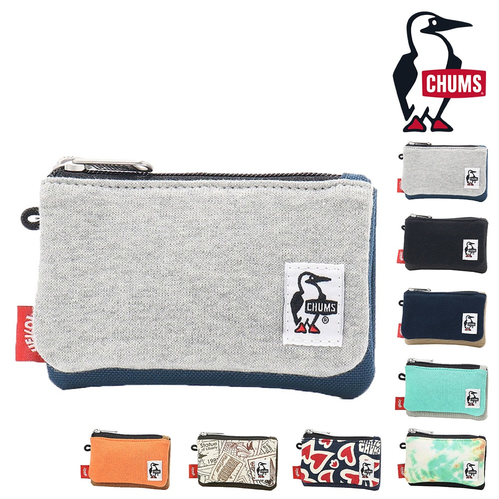 チャムス コインケース カードケース 小銭入れ キーコインケース カードコインケーススウェットナイロン CH60-3456 メンズ レディース キッズ 誕生日プレゼント ギフト  【正規代理店】 1.ヘザーグレーxbネイビー -603456g019 bfss25