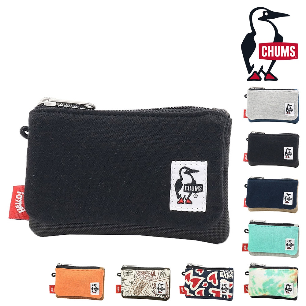 チャムス コインケース カードケース 小銭入れ キーコインケース カードコインケーススウェットナイロン CH60-3456 メンズ レディース キッズ 誕生日プレゼント ギフト  【正規代理店】 2.ブラックxチャコール -603456k018 bfss25