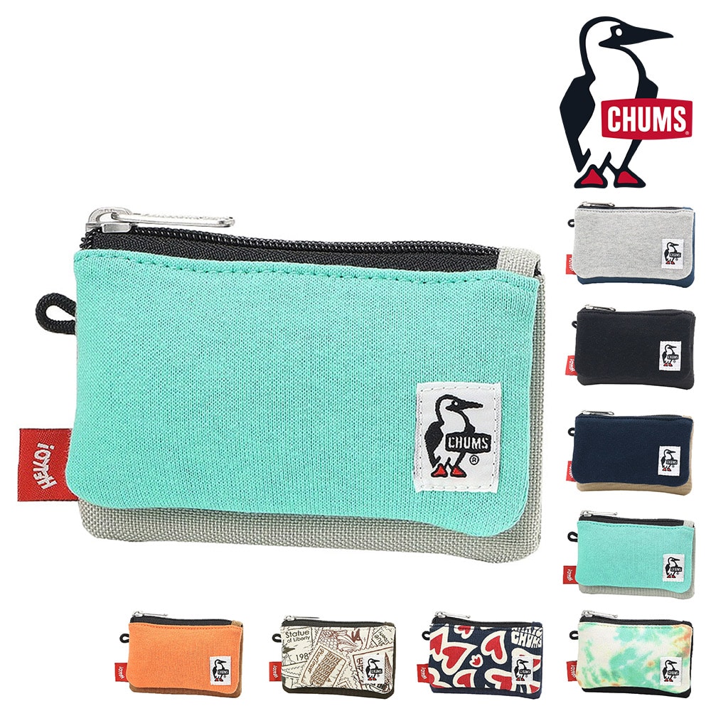 チャムス コインケース カードケース 小銭入れ キーコインケース カードコインケーススウェットナイロン CH60-3456 メンズ レディース キッズ 誕生日プレゼント ギフト  【正規代理店】 4.ミントxライトグレー -603456m121 bfss25