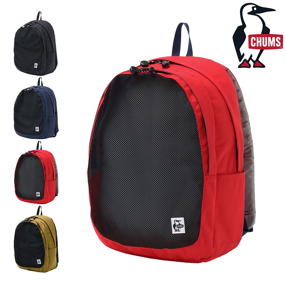 チャムス CHUMS リュックサック Recycle Front Mesh Day Pack リサイクルフロントメッシュデイパック ch60-3531 3.レッド 99x603531r001 bfss25