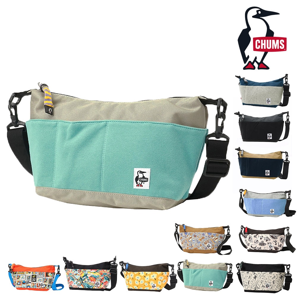 チャムス バッグ ショルダーバッグ CHUMS スウェットナイロン コレクトショルダー 5L A5サイズ CH60-3608 メンズ レディース キッズ 送料無料 誕生日プレゼント ギフト ラッピング無料 【正規代理店】 10.ミントxライトグレー -603608m121 bfss25