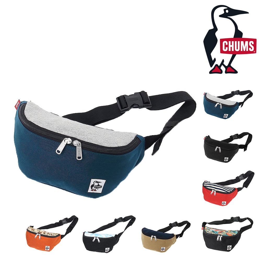 チャムス CHUMS ウエストバッグ Mini Waist Bag Sweat Nylon ミニウエストバッグスウェットナイロン ch60-3624 1.ヘザーグレーxbネイビー -99x603624g019 bfss25