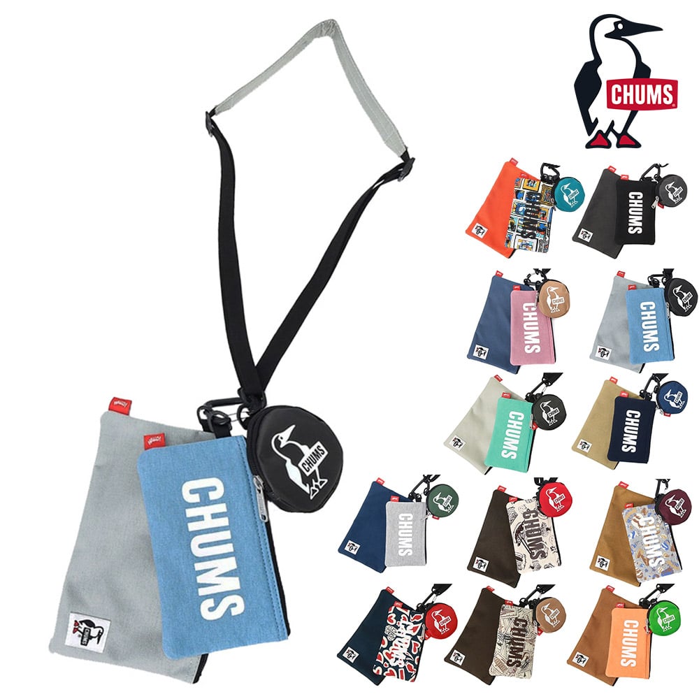 チャムス バッグ ショルダーポーチ 斜めがけ ミニショルダー コインケース セット CHUMS 3Pショルダーポーチスウェットナイロン CH60-3625 メンズ レディース キッズ 誕生日プレゼント ギフト ラッピング無料 【正規代理店】 5.ヘザーブルーxグレー -603625a110 bfss25