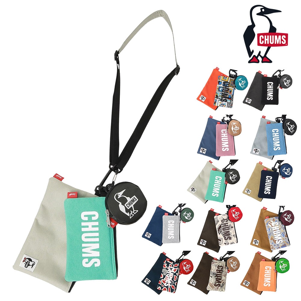 チャムス バッグ ショルダーポーチ 斜めがけ ミニショルダー コインケース セット CHUMS 3Pショルダーポーチスウェットナイロン CH60-3625 メンズ レディース キッズ 送料無料 プレゼント ギフト ラッピング無料 【正規代理店】 9.ミントxライトグレー -603625m121 bfss25