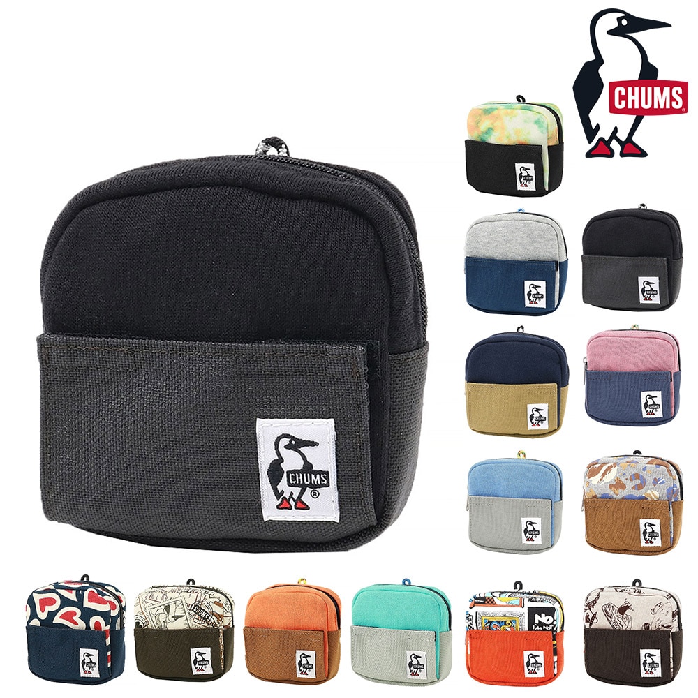 チャムス 小物 ポーチ 小物入れ スマホスタンド コインケース CHUMS スマートフォンスタンドポーチスウェットナイロン CH60-3734 メンズ レディース キッズ ネコポス可能 黒 誕生日プレゼント ギフト ラッピング無料 【正規代理店】 2.ブラックxチャコール -603734k018 bfss25