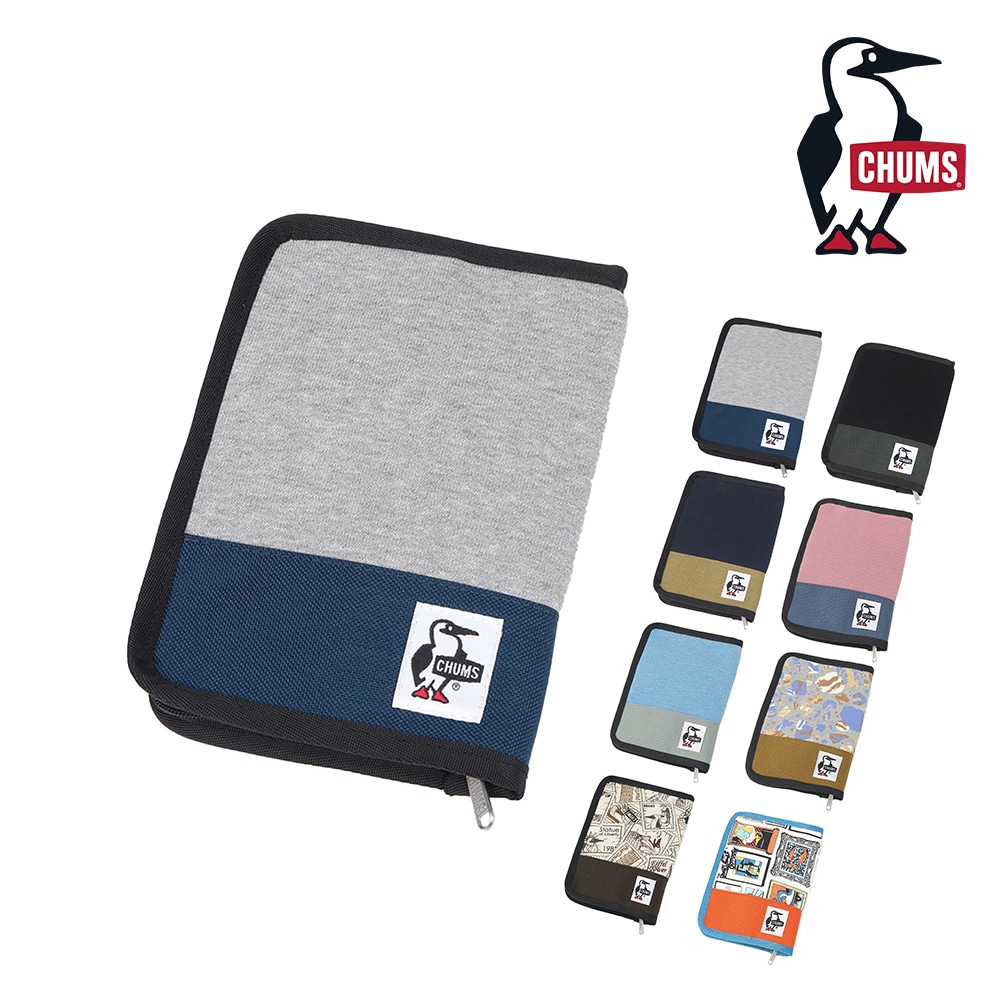 チャムス 雑貨 小物 ブックカバー マルチケース CHUMS ノベルズポーチスウェットナイロン A6サイズ CH60-3814 メンズ レディース キッズ ネコポス可能 誕生日プレゼント ギフト ラッピング無料 【正規代理店】 1.ヘザーグレーxbネイビー -603814g019