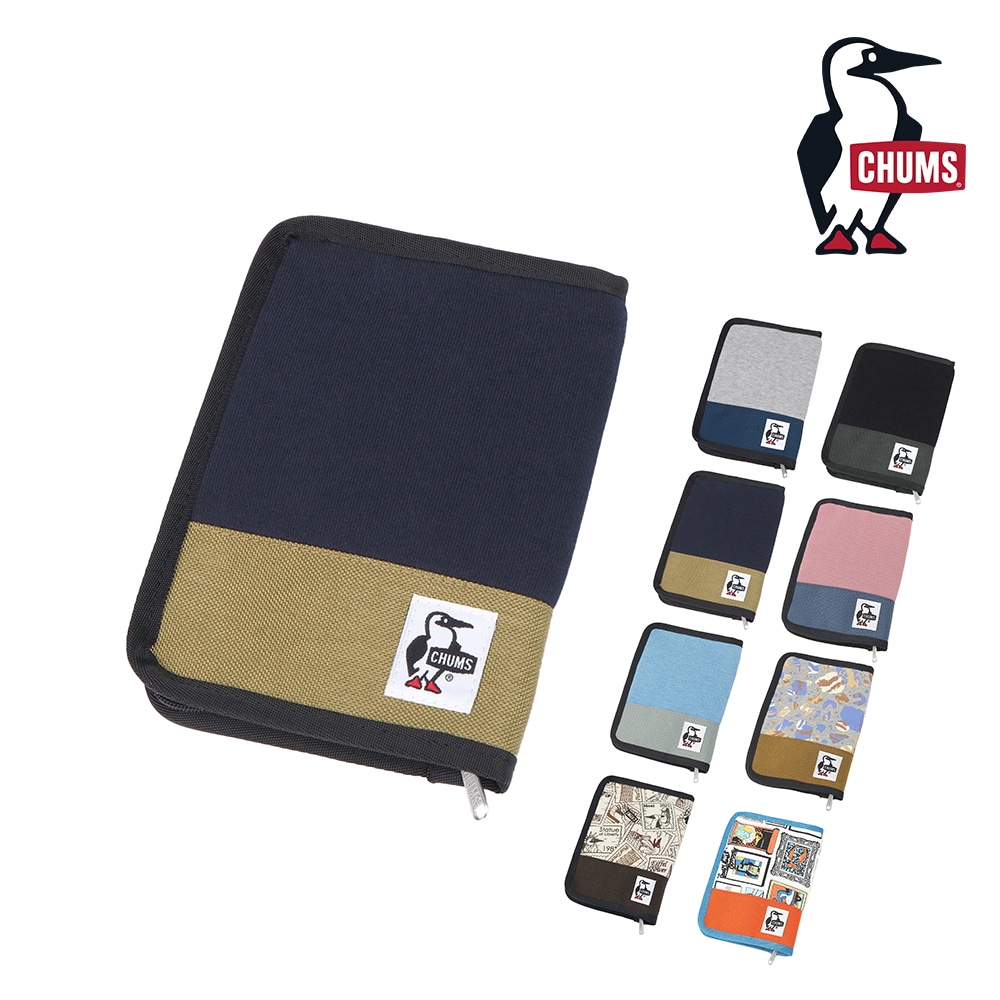 チャムス 雑貨 小物 ブックカバー マルチケース CHUMS ノベルズポーチスウェットナイロン A6サイズ CH60-3814 メンズ レディース キッズ ネコポス可能 誕生日プレゼント ギフト ラッピング無料 【正規代理店】 3.ネイビーxベージュ -603814n016