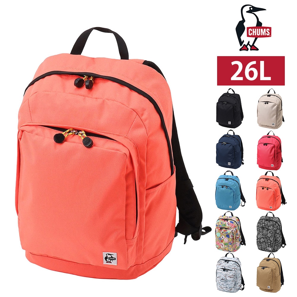 チャムス バッグ リュック デイパック バックパック CHUMS リサイクルアウトバックデイパック 26L A4サイズ CH60-3846 メンズ レディース キッズ 送料無料 誕生日プレゼント ギフト ラッピング無料 【正規代理店】 6.コーラルオレンジ -603846d029 bfss25