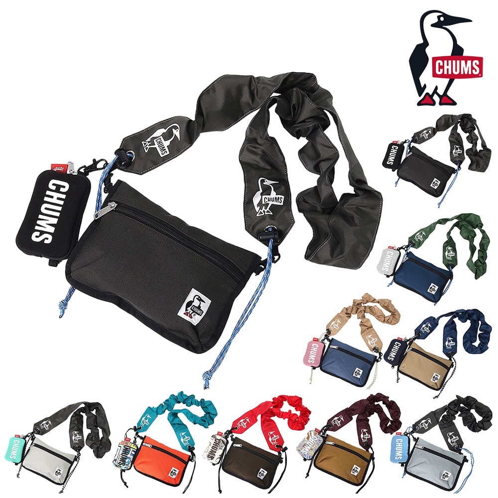 チャムス バッグ ショルダーバッグ ポーチ ミニ CHUMS ウェアラブルスリングショルダーバッグスウェットナイロン CH60-3880 メンズ レディース キッズ 送料無料 誕生日プレゼント ギフト ラッピング無料 【正規代理店】 2.ブラックxチャコール -603880k018 bfss25