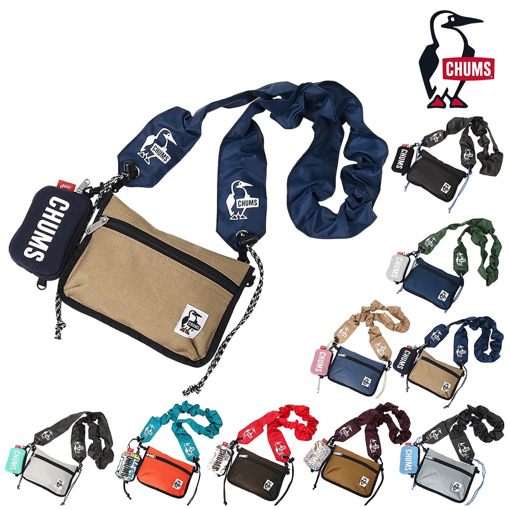 チャムス バッグ ショルダーバッグ ポーチ ミニ CHUMS ウェアラブルスリングショルダーバッグスウェットナイロン CH60-3880 メンズ レディース キッズ 送料無料 誕生日プレゼント ギフト ラッピング無料 【正規代理店】 3.ネイビーxベージュ -603880n016 bfss25