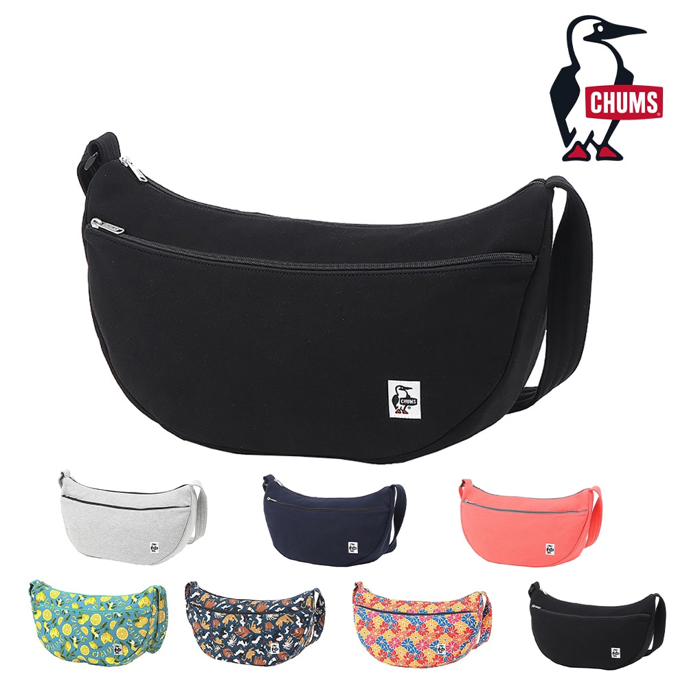 チャムス バッグ ショルダーバッグ 斜めがけ 軽量 三日月 スウェット バナナショルダーバッグ 12L A4サイズ CH60-3937 メンズ レディース キッズ 誕生日プレゼント ギフト 1.ブラック -603937k001