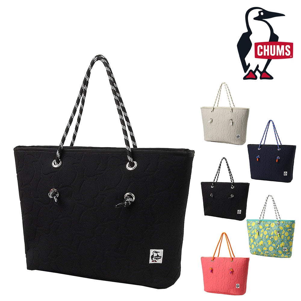 チャムス バッグ トートバッグ 手提げバッグ 大容量 CHUMS ブービーエンボストートバッグ 13L A4サイズ CH60-3941 メンズ レディース キッズ 誕生日プレゼント ギフト 【正規代理店】 1.ブラック -603941k001 bfss25