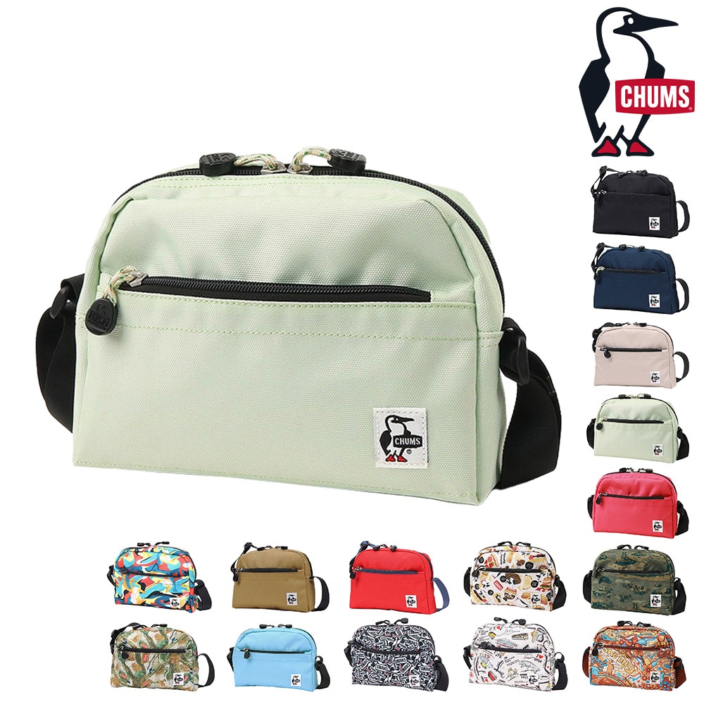 チャムス ショルダーバッグ 斜め掛け リサイクル ミニトラペゾイドショルダー 3L A5 CH60-3959 メンズ レディース 男女兼用 誕生日プレゼント 5.パステルグリーン -603959m091 bfss25