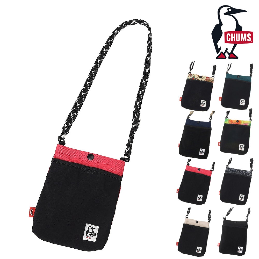 チャムス ショルダーバッグ ショルダーポーチ ミニ リサイクルメッシュポケットショルダーバッグ 1L CH60-3965 メンズ レディース キッズ プレゼント 正規代理店 4.ピンク -603965r018