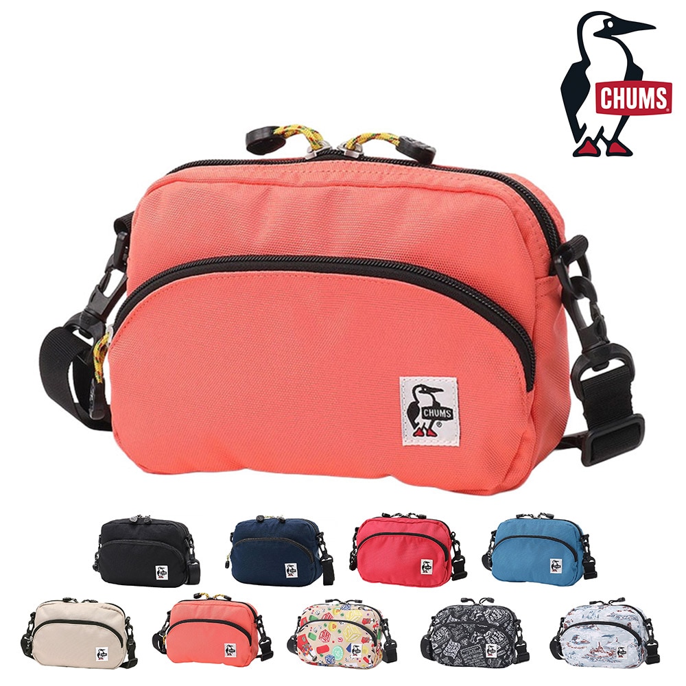 チャムス バッグ ショルダーバッグ ミニ ポーチ 斜めがけ CHUMS リサイクルショルダーポーチ 3L B6サイズ CH60-3966 メンズ レディース キッズ 送料無料 誕生日プレゼント ギフト ラッピング無料 【正規代理店】 6.コーラルオレンジ -603966d029