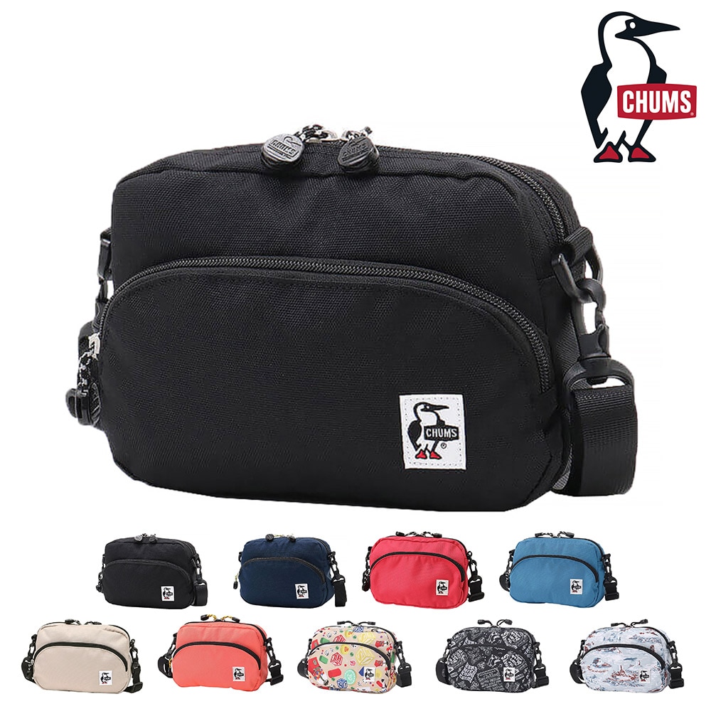 チャムス バッグ ショルダーバッグ ミニ ポーチ 斜めがけ CHUMS リサイクルショルダーポーチ 3L B6サイズ CH60-3966 メンズ レディース キッズ 送料無料 誕生日プレゼント ギフト ラッピング無料 【正規代理店】 1.ブラック -603966k001