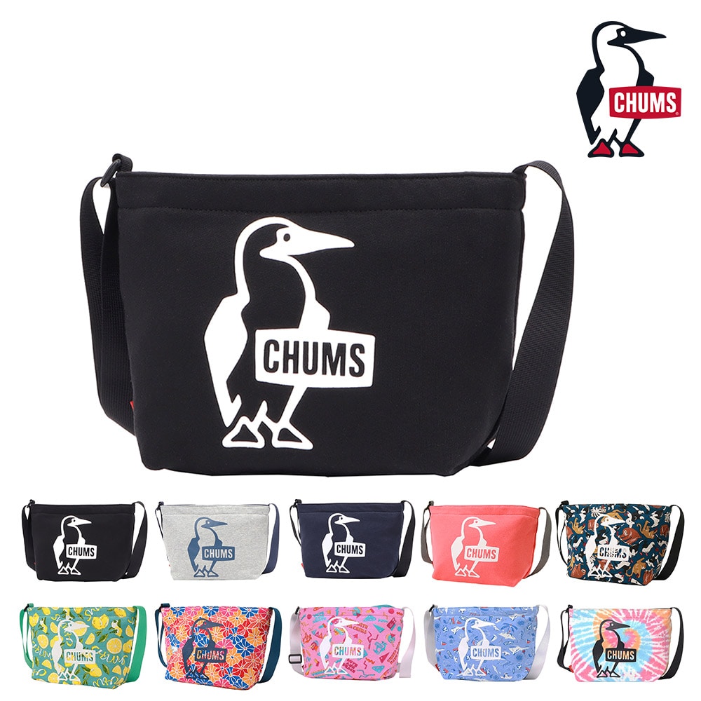 チャムス ショルダーバッグ ミニショルダー ブービープリントショルダースウェット 5L A5 CH60-3980 メンズ レディース キッズ プレゼント 1.ブラック -603980k001