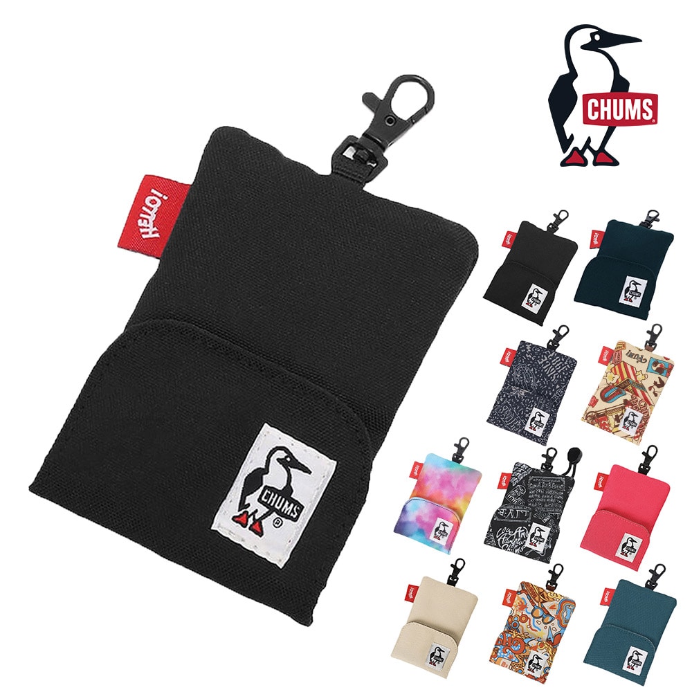 チャムス 財布 ポーチ ケース キーケース コインケース 小銭入れ 鍵入れ リール付き CHUMS リサイクルリトラクターキーホルダー CH60-3994 メンズ レディース キッズ 誕生日プレゼント ギフト 一粒万倍日 吉日 【正規代理店】 1.ブラック -603994k001